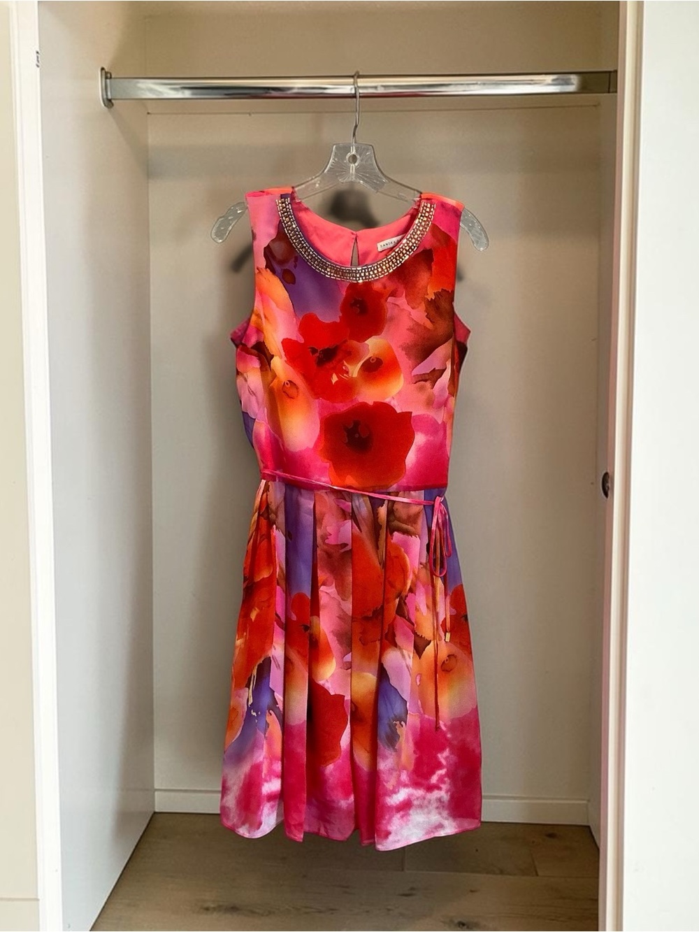 Sandra Darren Floral Occasion Dress Size 14 Fit & Flare Wedding Guest Party - Picture 3 of 12